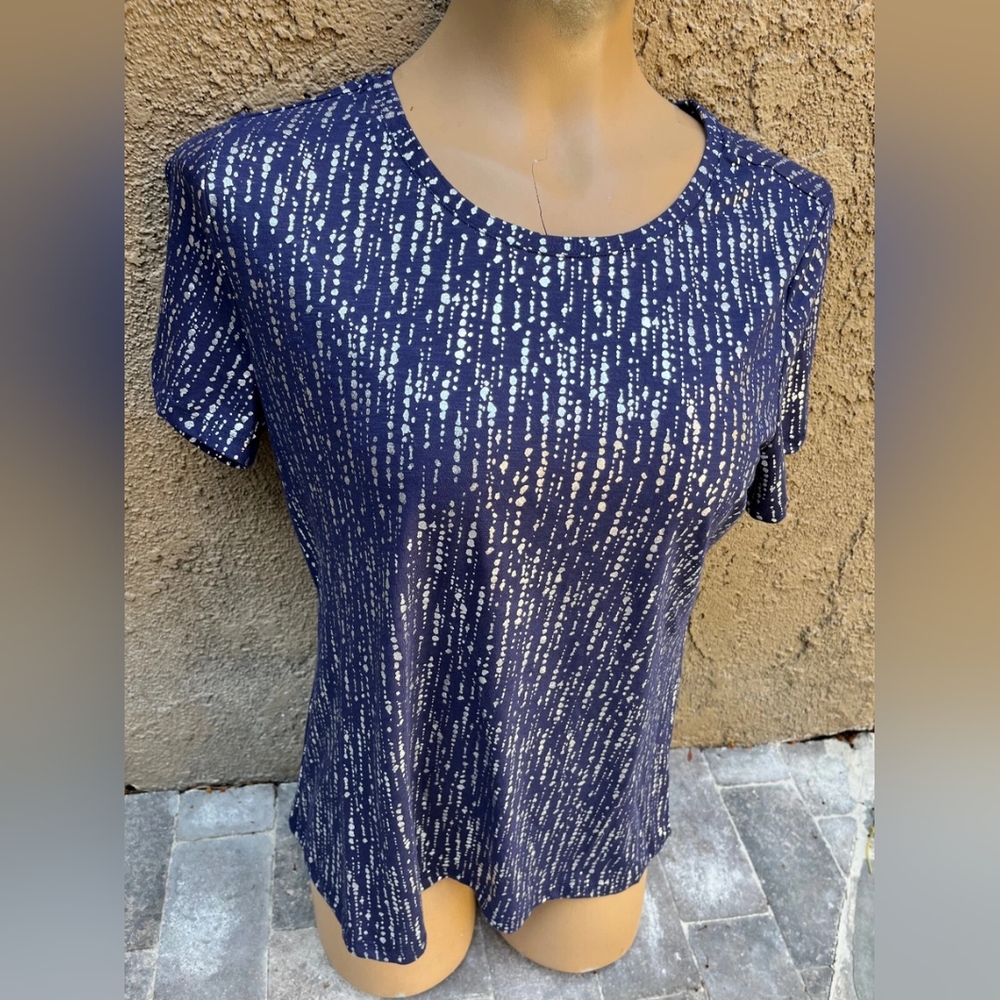 Emily Daniels Navy and Silver Splatter Top